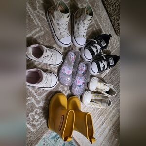 Little Girl Converse and Rain Boots (Total 6 Pairs)